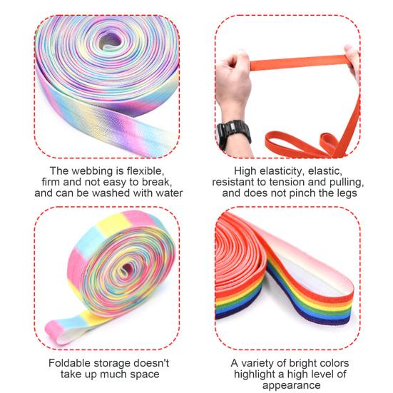 300CM Kids Chinese Jump Rope Colorful Stretch Skip Rope Indoor Outdoor Exercise Elastic Rubber Band Children Students Adults Ankle Jumping Rope Game