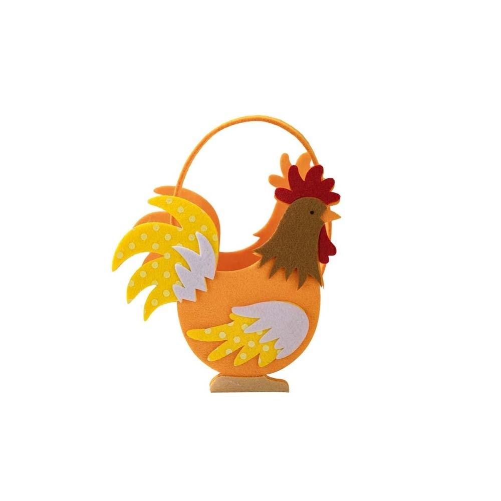 Cartoon Cock Felt Chicken Basket Cut Easter Storage Case Rooster Candy Box Wedding Ornaments