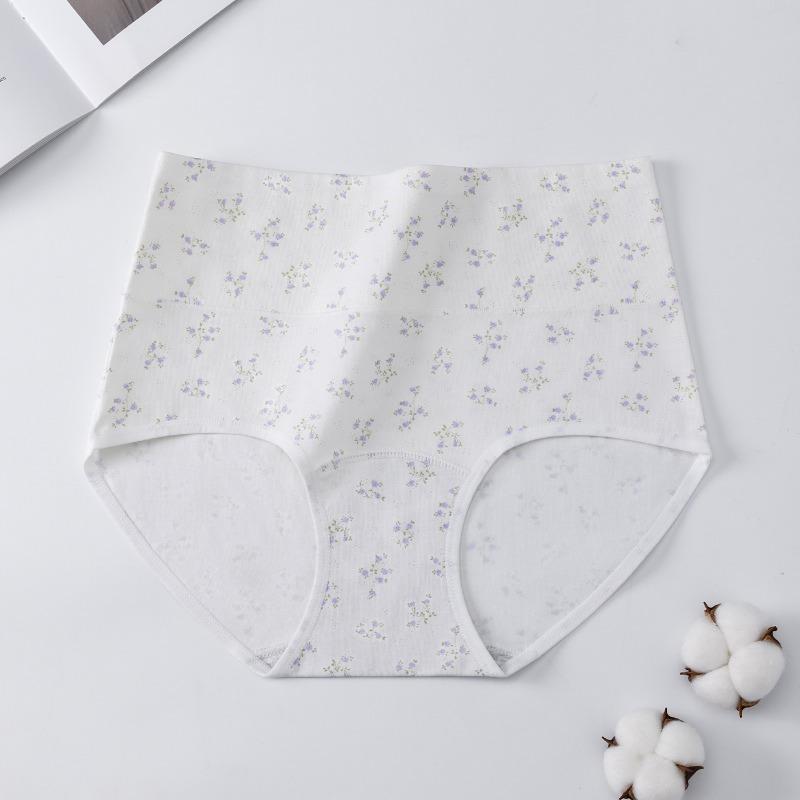 Women S High Waist Floral Cotton Tummy Control Triangle Underwear