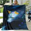 Arte Fantasia Lupo Morbido Peluche Divano Letto Lancio Cartone Animato Picnic Coperte Moderna Coperta di Flanella Stampata Copriletto Regalo