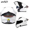 Unisex Full Face Flip-Up Motorcycle Helmet with LED Taillight, All-Season, 3C/DOT Certified