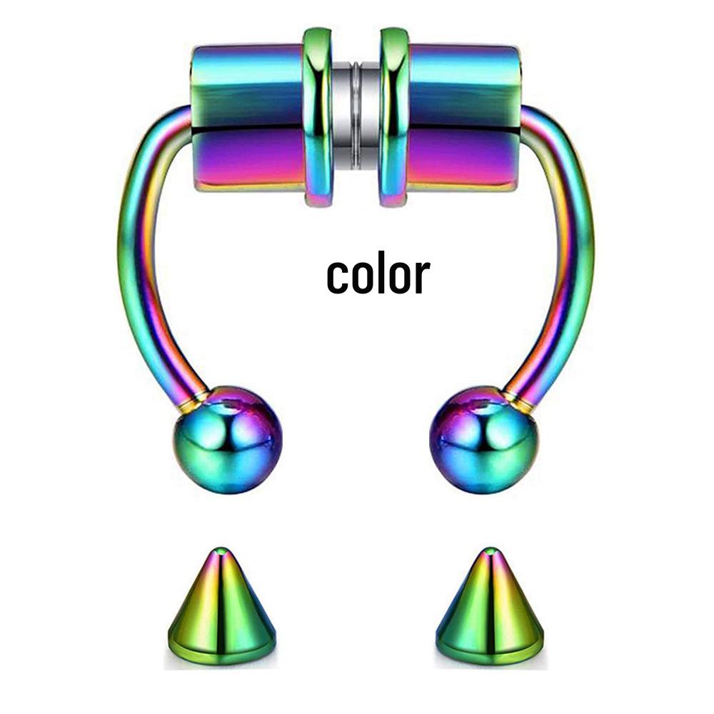 Magnetic Titanium Steel Fake Horseshoe Nose Ring - Non-Piercing Jewelry