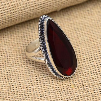 Red Garnet Gemstone Handmade Jewelry 925 Sterling Silver Ring