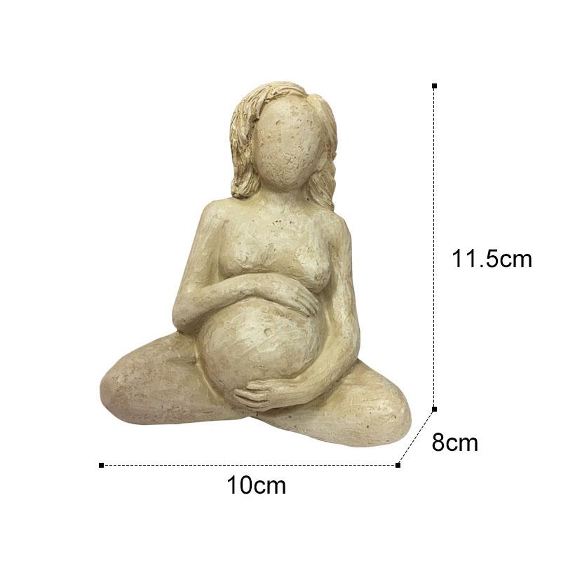 Gravid Kvinna Retro Karaktär Hartser Staty Skrivbordsdekoration Gravida Kvinnor Skulptur Ornament Skrivbordsdekor Figurin Statyett