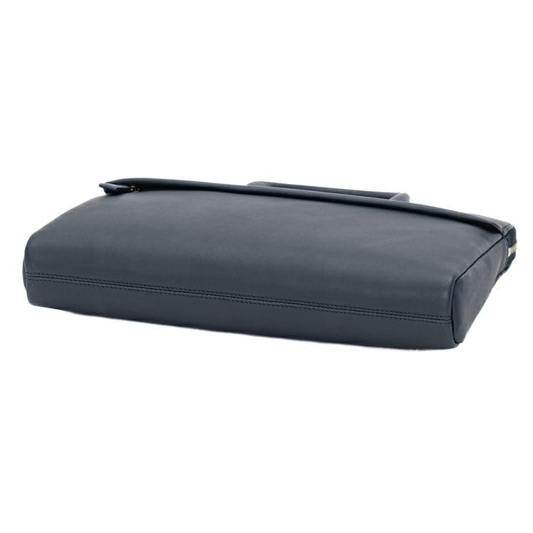 Tryon Official Genuine Leather Briefcase, Thin Gusset, Business Bag, Handbag, Men's, Large Capacity, Fits 10-inch PC, ALFA AL111, Dark Gray