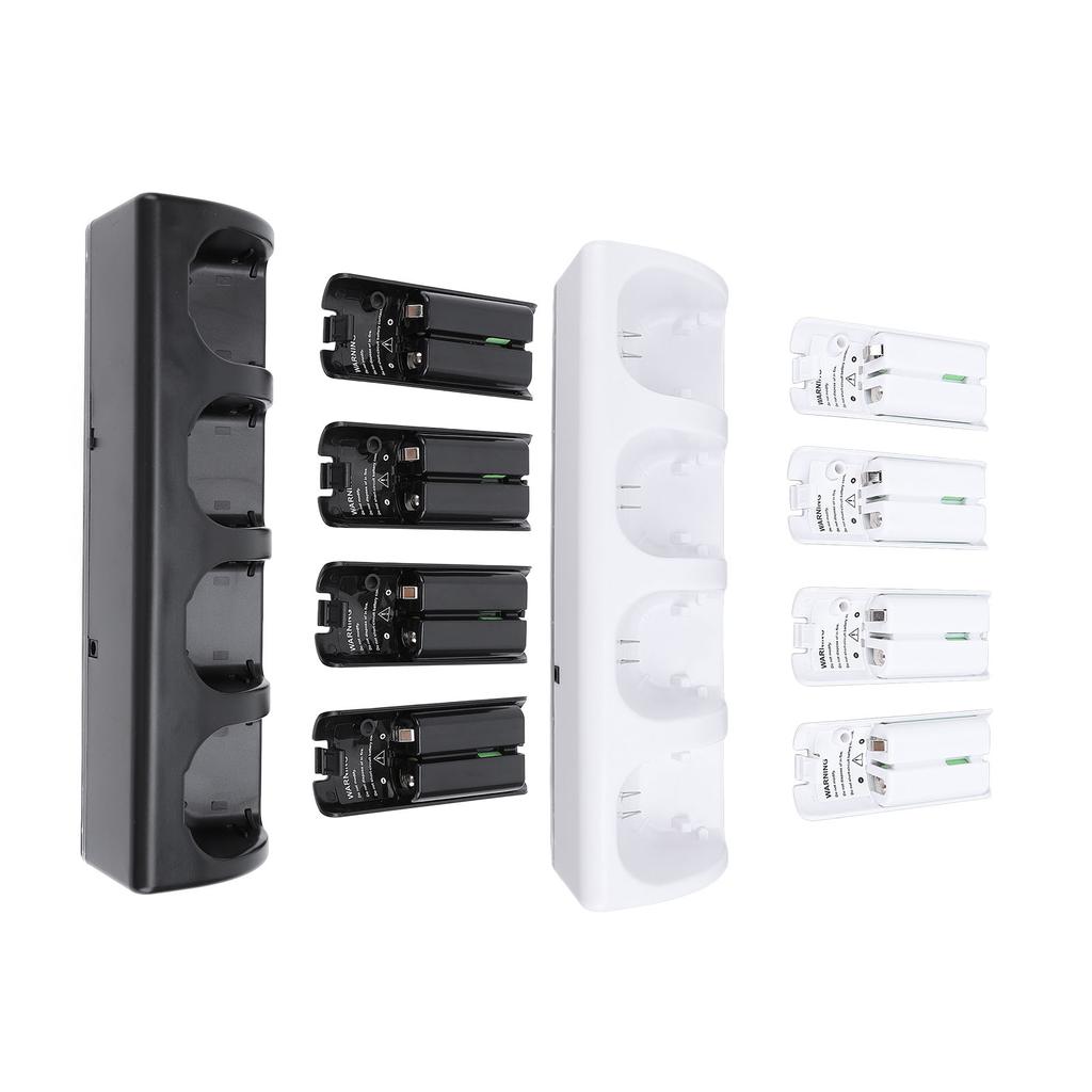 Controller Charger Station for Wii Remotes Controller Charger Dock Station with 4 Pack 2800mAh Recha