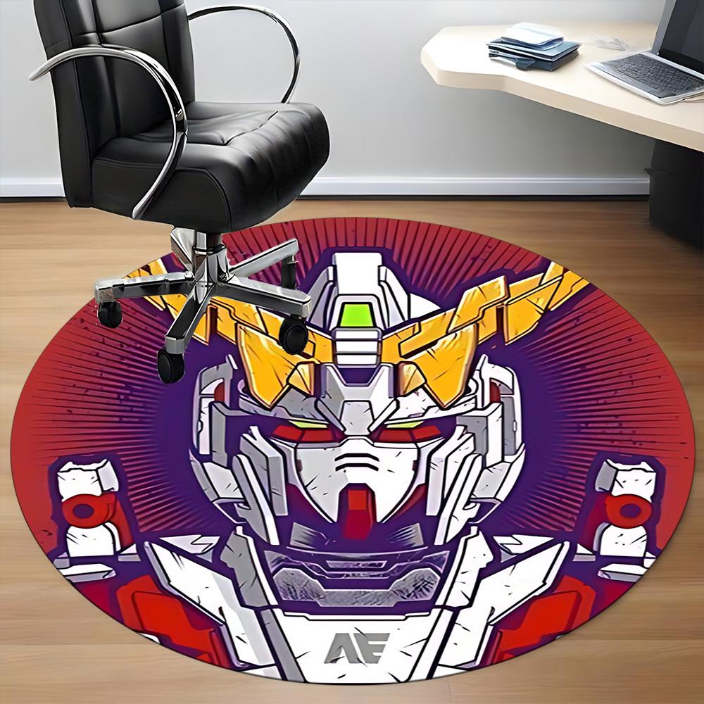 1pc Gundam Series Office Round Area Rug, Indoor Mat Suitable For Office,Bedroom Living Room Home Decor, Room Deco a0926117