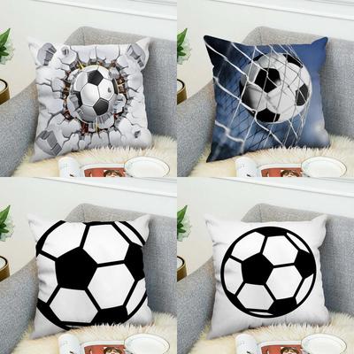 Fußball Kissenbezug Für Auto Sofa Dekorativ Zuhause Doppelseitiger Druck Plüsch Quadratisch Wurf Kissen Kissenbezug