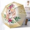 1pc Unicorn Floral Crown Folding Umbrella, Durable, Suitable for Outdoor Activities or Rain, Suitable for Commuting Yy251027140