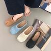 Korean Version of Woven Cool Slippers for Women To Wear One Pedal Casual Round Head Flat Bottom Empty Mill Shoes Comfortable Bag Head Half Drag