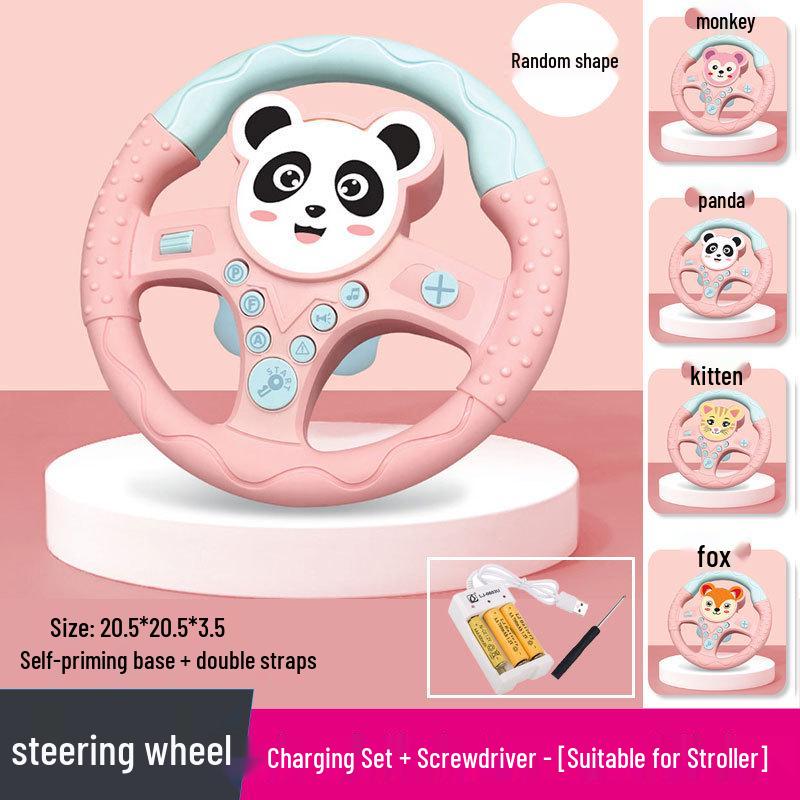 Kids' Interactive Cartoon Steering Wheel Toy for Rear Seat