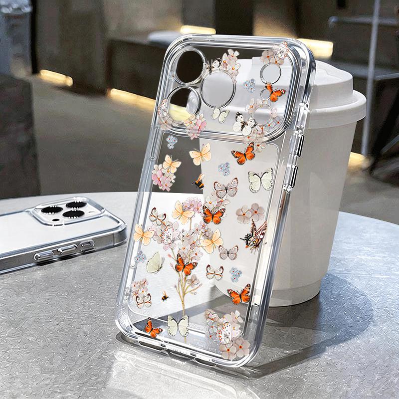 Butterfly Pattern Case For iPhone 17 Pro Max Coque iPhone 16 15 14 13 12 Pro Max 11 Clear TPU Silicone Soft Cover