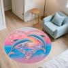 Cartoon Colorful Dolphin Pattern Round rug,Carpet Rug for Living Room Bedroom  Playroom ,Non-slip Floor Mat,Holiday Gifts and Birthday Gifts.