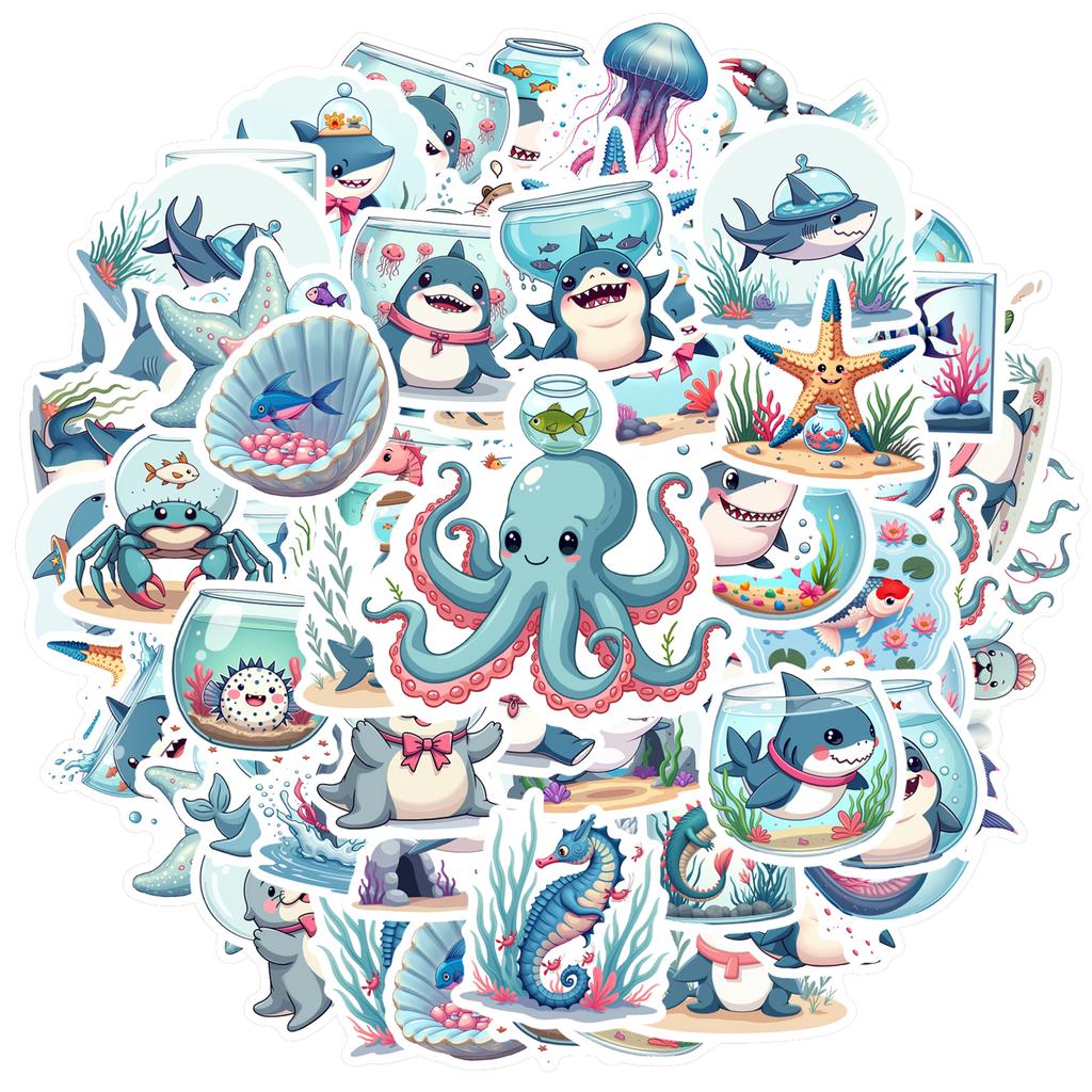 35-150pcs Arctic Marine Animal Stickers Waterproof Diy Surfboard Skateboard Phone Cup Teacher Reward Stickers Supplies