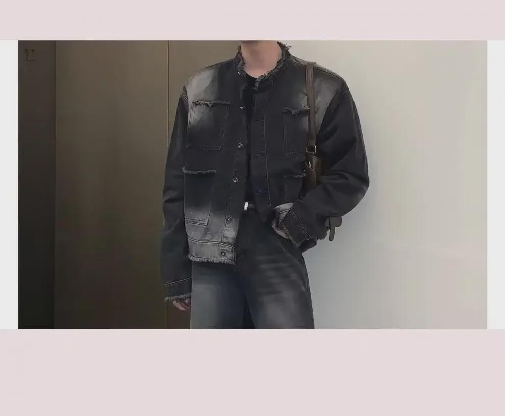 Herren-Jeansjacke im koreanischen Stil für Frühling und Herbst – trendige, lässige All-Match-Kleidung für Teenager und Studenten