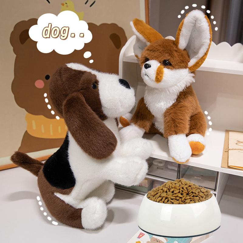Kawaii Imaginative Play Animal Fox Plush Doll Large Size Eared Basset Dog And Fennec Fox Plush Doll Home Decor Birthday Celebration Perfect Gift
