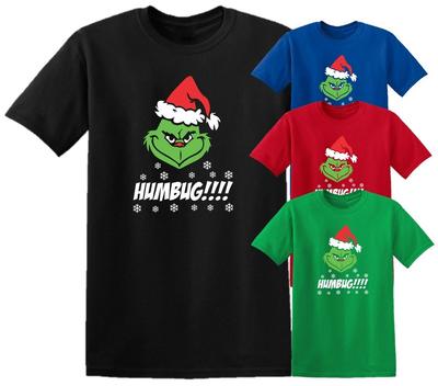 Grinch Humbug Vánoční Novinka Dárek Pyžamová Párty Nápad Unisex Tričko Top