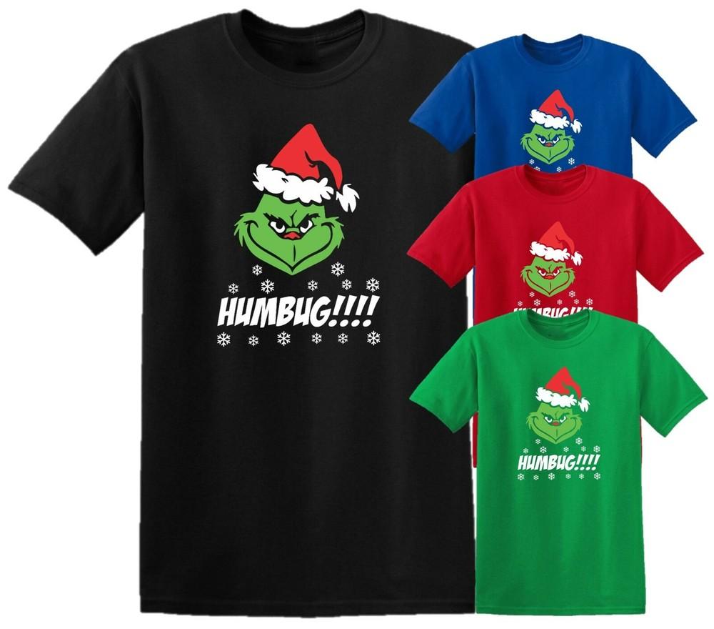 

Grinch Humbug Christmas Novelty Gift Pyjama Party Idea Unisex T Shirt Top XL