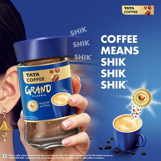 Tata Classic Instant Coffee, 90g Jar, Chicory Mix With Strong Taste & Rich Aroma, With Flavour Locked Decoction Crystals