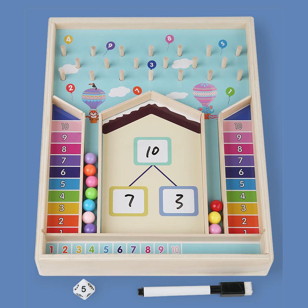 Montessori Wooden Math Toy for Kids Learn Addition and Subtraction with Interactive Balls Educational Number Game for Ages 3 6