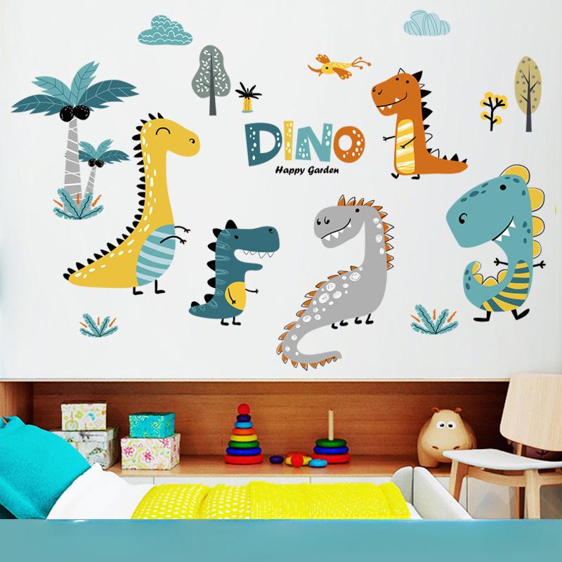Desene animate, Autocolante cu animale dinozauri, Decor de perete pentru camera copiilor, Grădiniță, Decor de perete pentru clasă, Autocolante de perete, Autocolante pentru decorarea casei