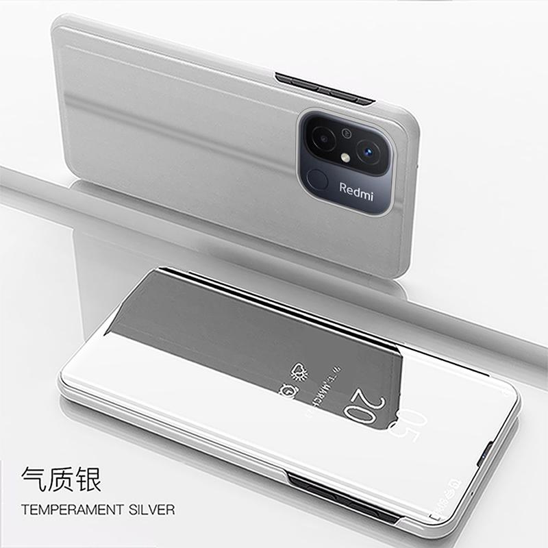 Für Xiaomi Redmi 12C Hülle Spiegelansicht Smart Magnetic Flip Phone Case Für Redmi 12C 12 C Redmi12c Stoßfeste Stoßstange Rückseite