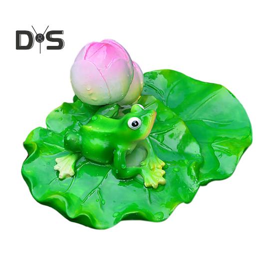Socha plovoucí žáby Pryskyřice Kreslená odpočinková žabka Ornament Jezírko Figurka plovoucí žáby pro akvárium Zahrada s vodním bazénem Dekor