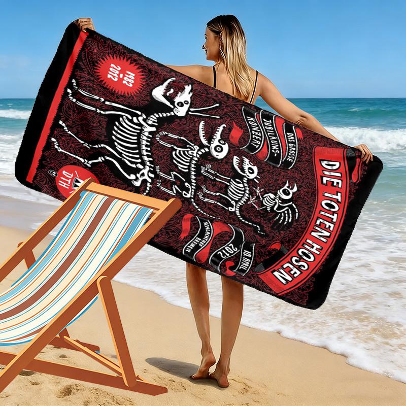 Telo Mare con Stampa Die Toten Hosen, Grande Morbido Asciugatura Rapida per Spiaggia Campeggio Nuoto