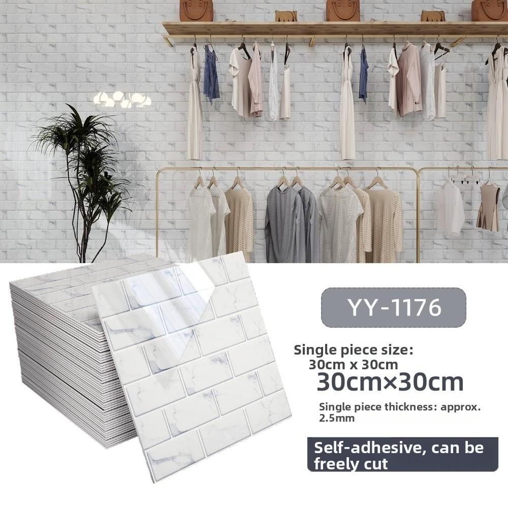 10PCS/Set 30x30CM Self Adhesive Wall Stickers Waterproof Peel And Stick Tile Backsplash