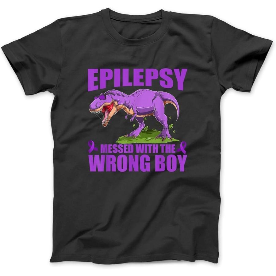 Kids Epilepsy Messed with The Wrong Boy Epilepsy Awareness T-Shirt Sweatshirt Hoodie for Men Women Kids Made in Canada Black XXXXXL разноцветный