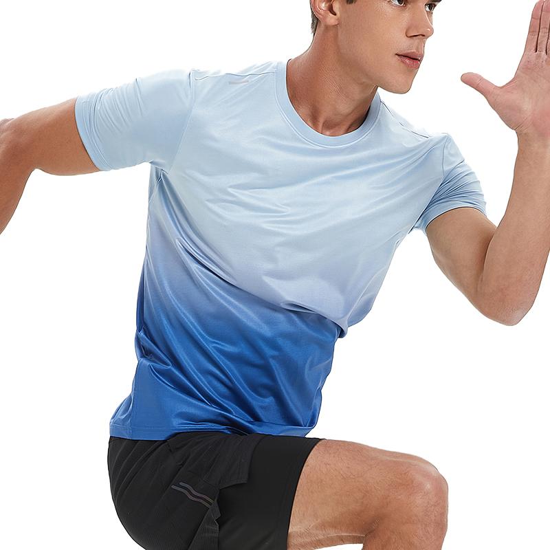 

Мужская футболка с коротким рукавом для фитнеса, спортивная одежда для тенниса и баскетбола, летняя дышащая футболка для бега, футболки для тренировок в спортзале XXXXL светло-синий