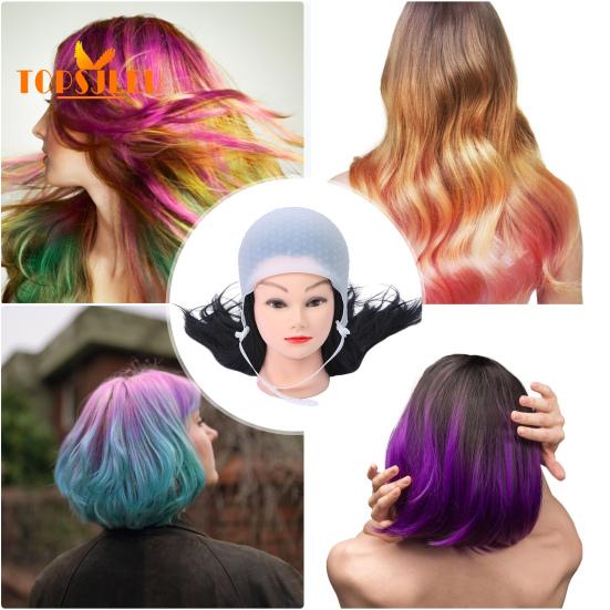 Haar-Highlighter-Hut – professionelles, wiederverwendbares Silikon-Friseurwerkzeug, verstellbare Schnalle, Heimsalonbedarf