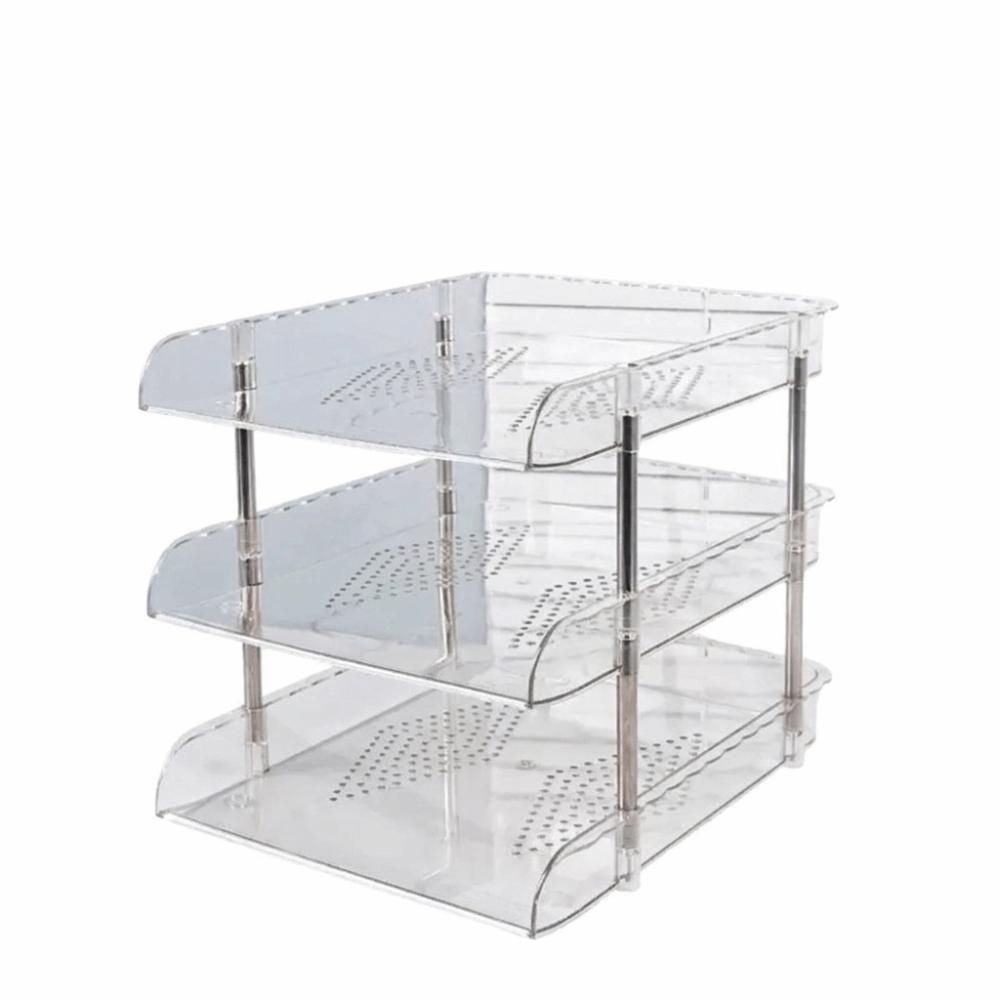Large Capacity Desktop File Organizer Transparent Paper Holder Modular Storage Rack  Home