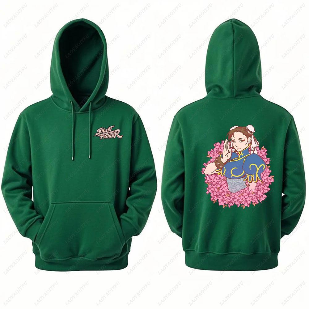 Unisex Chun Li Street Fighter Long Sleeve Hoodie Autumn Winter Fashion Harajuku Streetwear Tops for Men Man hoodies men clothin