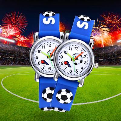 Football Silicone Kids Watches Unique Design Cartoon Ball Wristwatch Boy Quartz Montre Enfant Children Birthday
