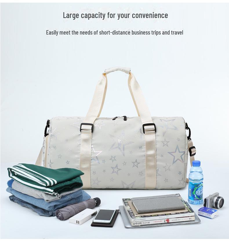 Spacious Travel Bag with Shoe Compartment and Wet/Dry Separation, Hand-Carry Sports & Leisure Design.