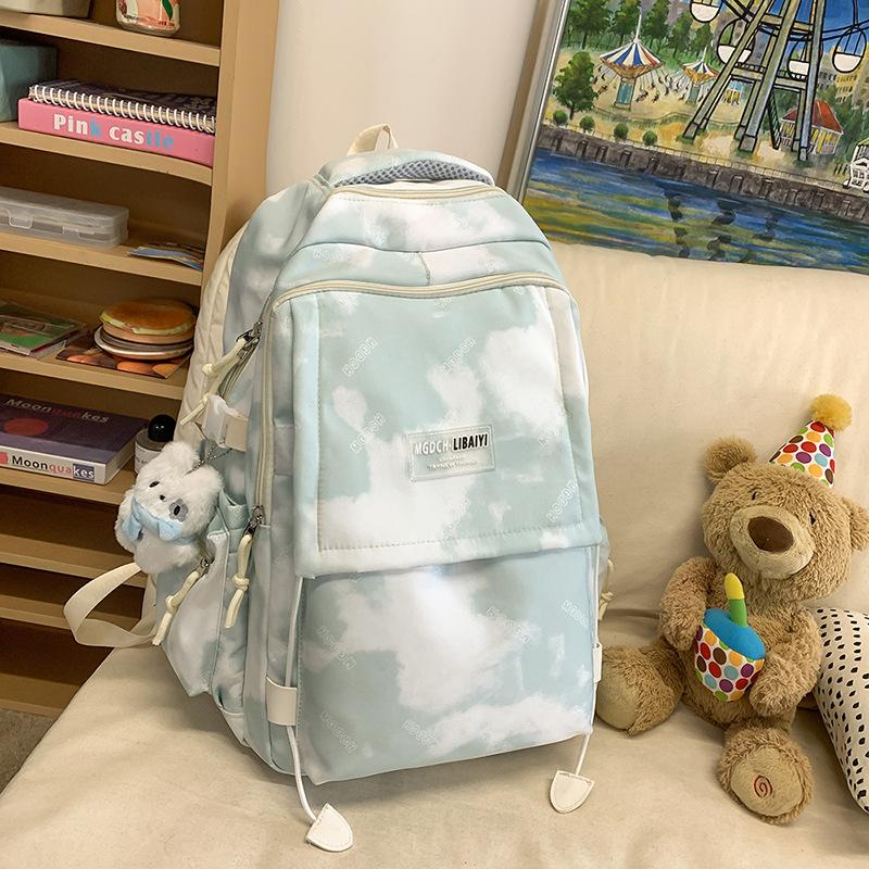 

Backpack Women s 2025 New Campus Versatile Large Capacity Computer Travel Backpack Lightweight Junior and Senior High School Student School Bag single bag. зелений