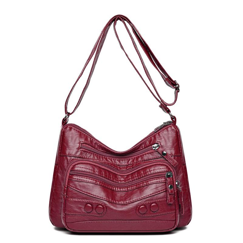 Tasche für mittlere und ältere Menschen, Damen-Schultertasche aus weichem Leder, große Kapazität, Umhängetasche, Muttertasche