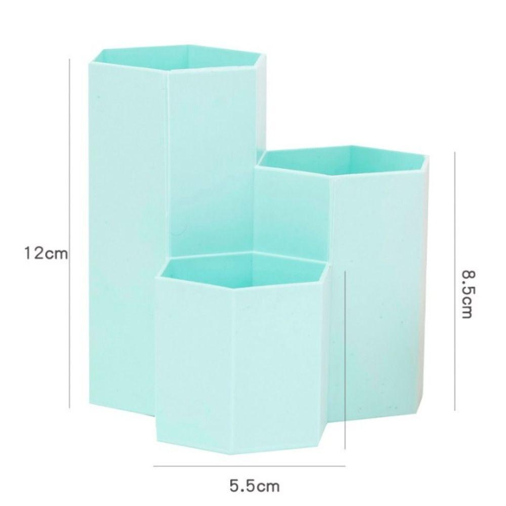 Large-capacity Pencil Case 3-Grid Desktop Organizer Multifunctional Pen Holder Student