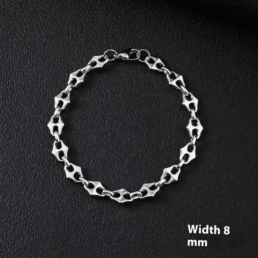 Bracciale da Uomo in Acciaio Inossidabile Semplice Prepotente Punk Alto Senso Cubano Acciaio al Titanio Bracciale Gioielli da Uomo