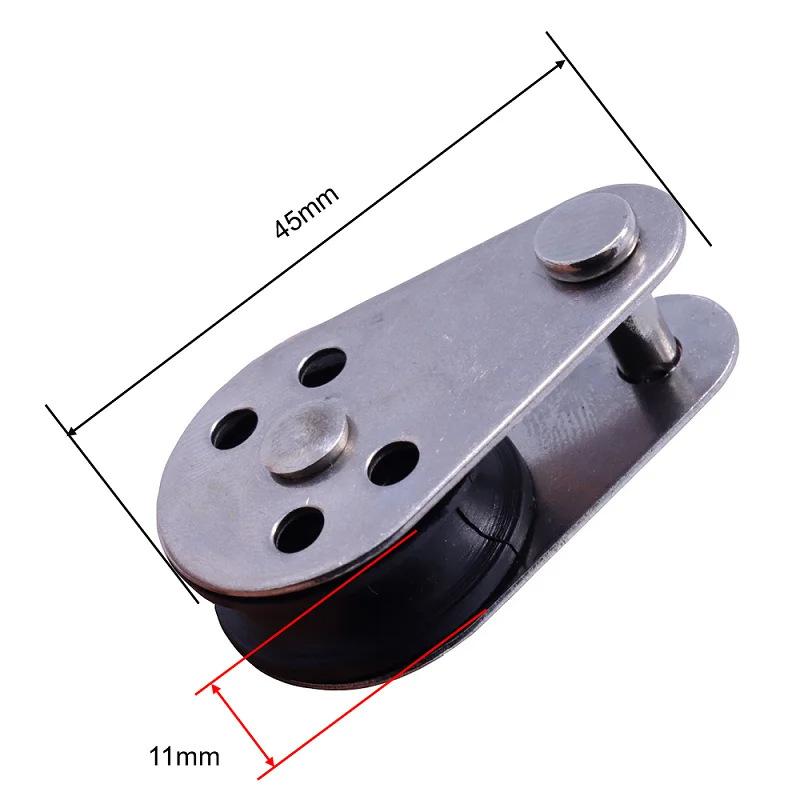 1Pcs 45Mm Blocks Rope Pulley 304/316 Stainless Steel Pulley Nylon Sheave Single Lashing Eye For 2Mm To 8Mm Rope