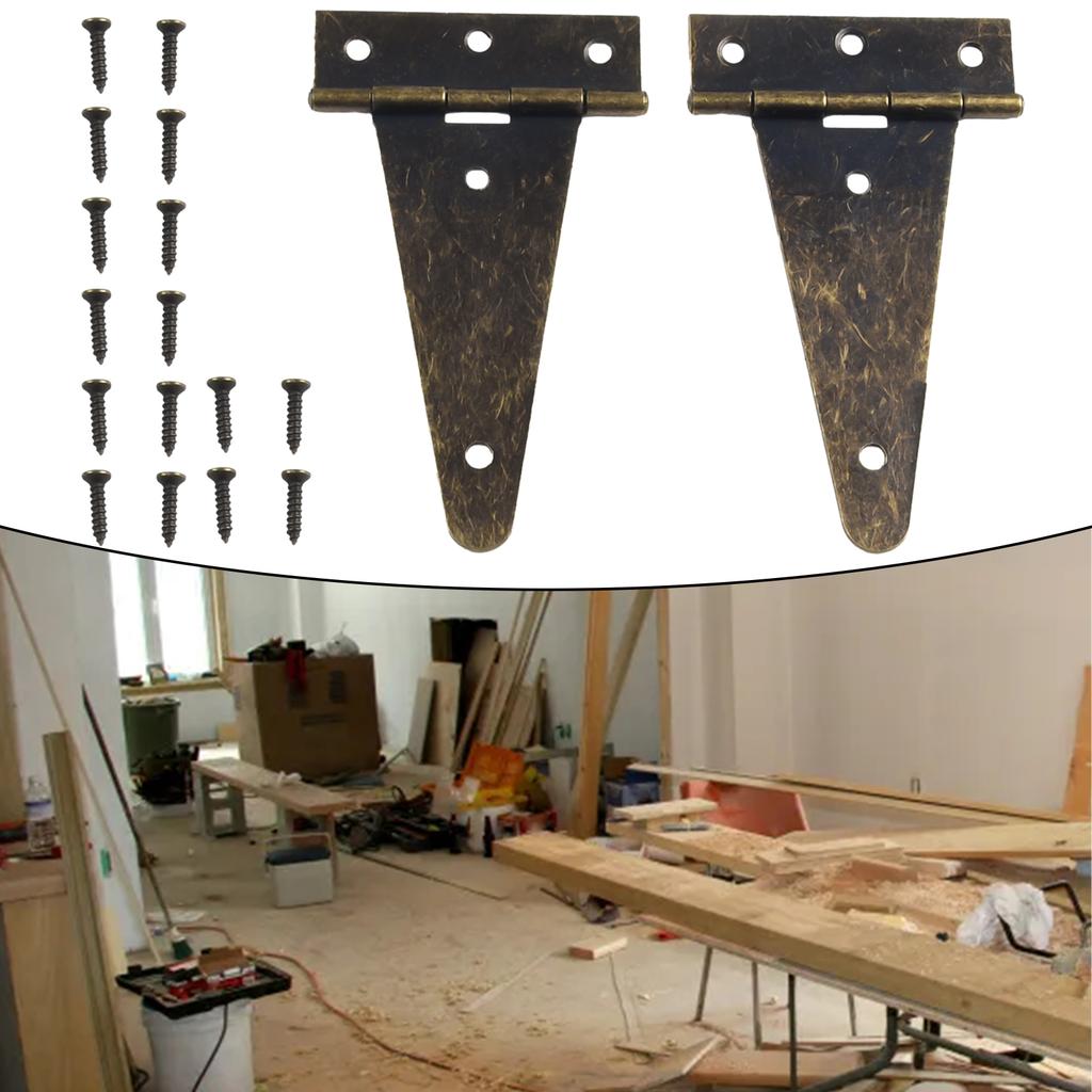 2pcs Flat Hinge T-hinges For Wooden Box Hanging Cabinet Doors Garden Doors Marine Cabins Yacht Doors Wine Box Bronze Hinges