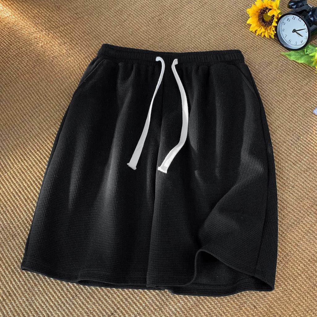 Modne szorty w kratę Walf dla mężczyzn, casualowy luźny krój, letnie, trendy, w stylu japońskim, sportowe spodenki pięciominutowe