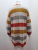 2025 Women's Long Color Block Striped Patchwork Cardigan for Autumn/Winter