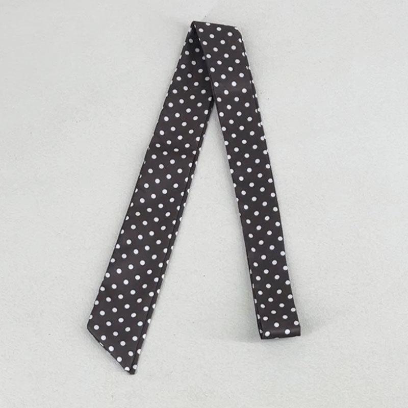 New Gradient Narrow Wide Wave Point Silk Scarf Women's Korean Edition Fashion Long Strip Multi Functional Decorative Belt Ribbon