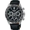 SEIKO 1 5 Second Chronograph Quartz Wristwatch Mens SBTR021 Black Leather