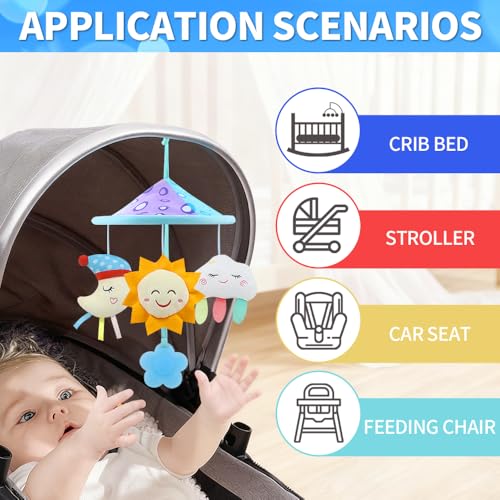 Cute Character Stroller, Mobile, Car Seat, Car Toy, Rattle, Rattle, Baby Toy, Baby Shower Gift, Birthday Gift, for Toddlers Aged 0 and Up