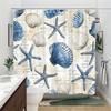 1 Piece Vintage Ocean Theme Shower Curtain, Polyester Fabric, Machine Washable, Suitable For Bathroom Hotel Decoration