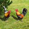 2PCS Chicken Sculpture Ornamental Chicken Fence Sculpture Garden Decorations Weatherproof for Garden Patio Backyard Decoration