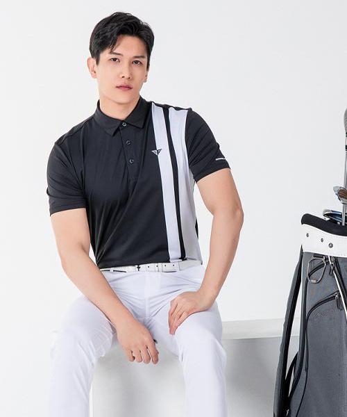 DOWNBLOW Men'S Golf Vertical Pattern Short Sleeve T-Shirt Db5005